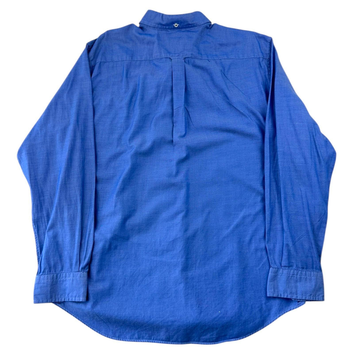 Nautica Shirt Men's UK Size L Blue Solid Long Sleeve Pockets Embroidered Logo