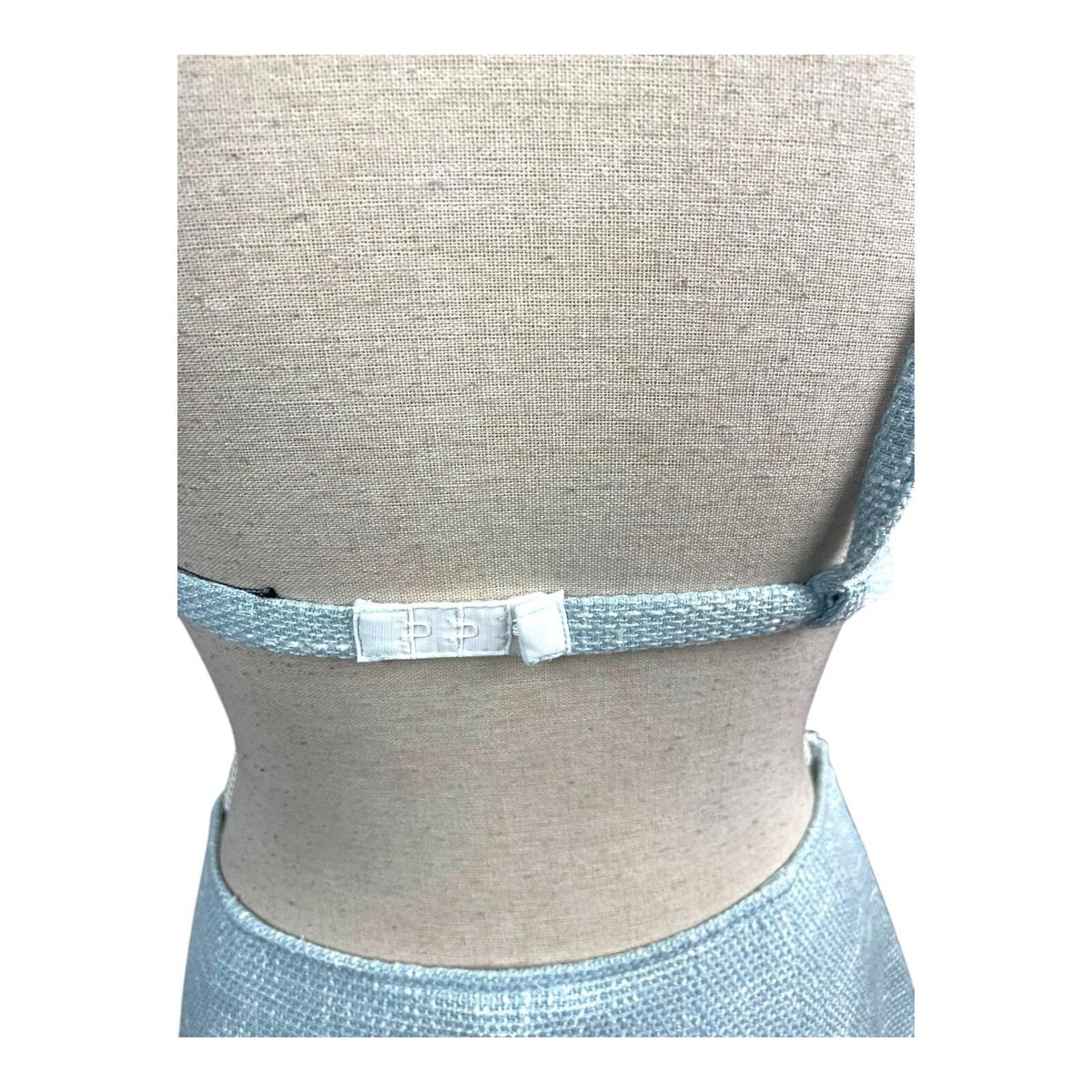 Pretty Little Thing LightBlue Pretty Little Thing Crop Top & Skirt Co-ord Women's UK Size 8 Blue Linen Look