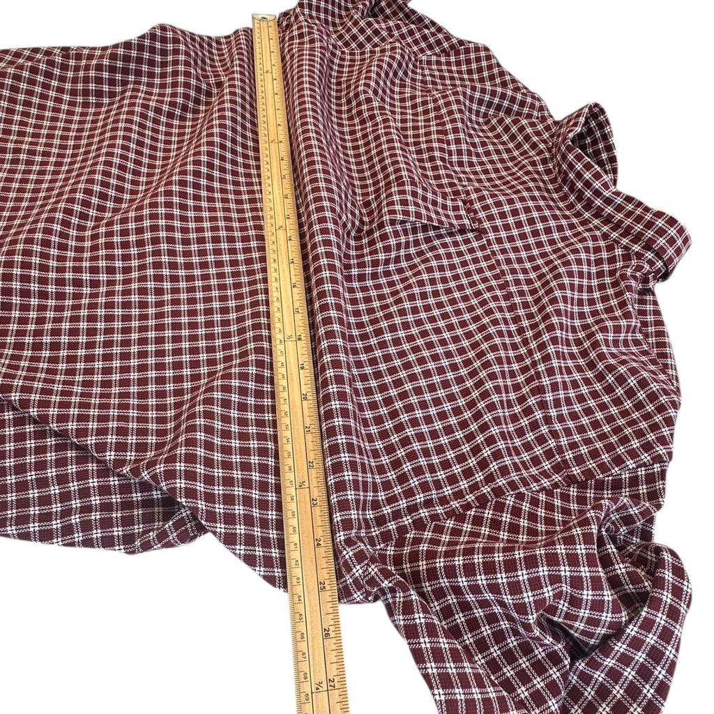 Nautica Shirt Men's UK Size XL Purple Plaid Pattern Long Sleeve Button Down