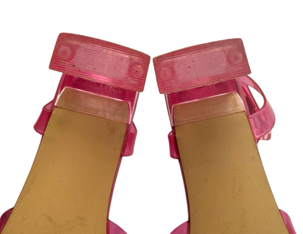 Primark Pink Primark Jelly Strap Block Heel Shoes Women's UK Size 3 Square Open Toe Pink