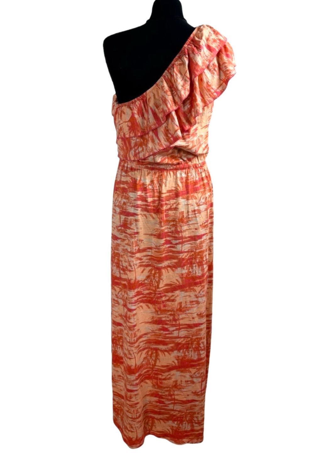 Next Strapless One Shoulder Maxi Dress Women’s UK Size 16 Orange