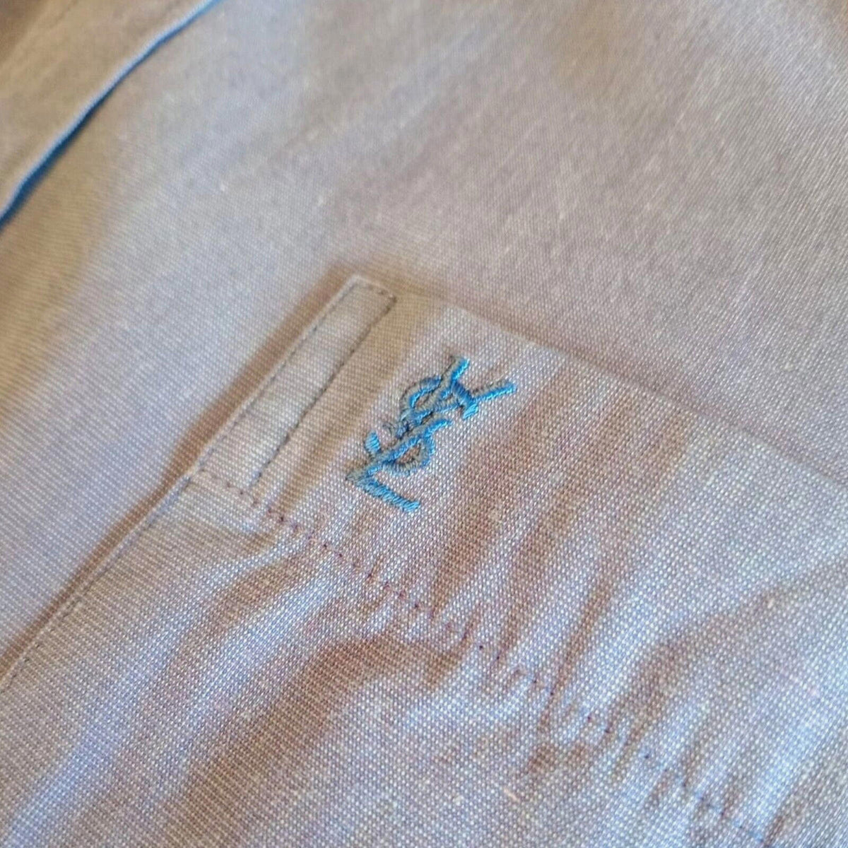YSL LightBlue YvesSaintLaurent Blue Shirt Long Sleeve Men's UK Size XL 46" Chest 16" Collar