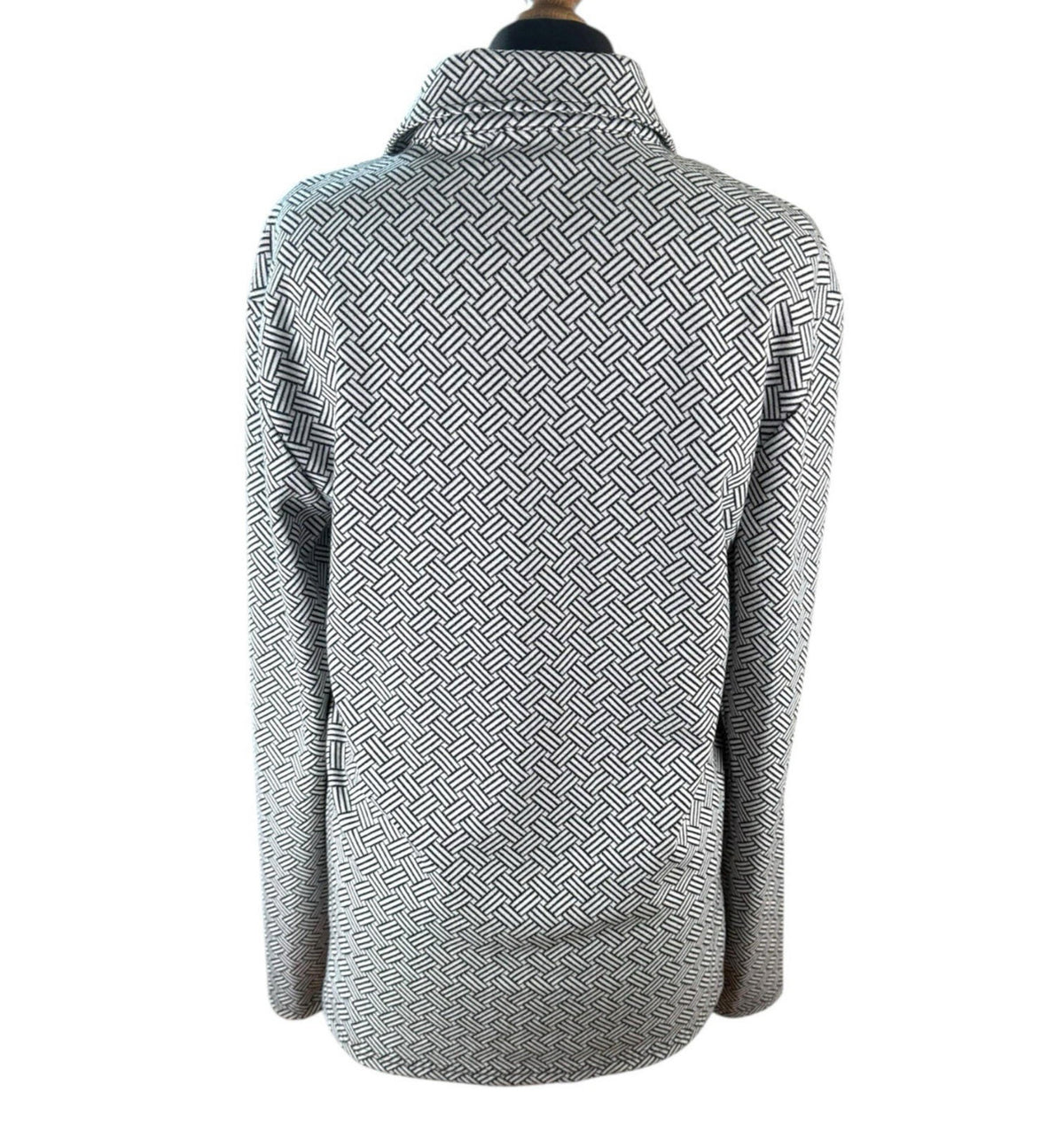 River Island White River Island London Shirt Blouse Black White Geometric Pattern Womens UK Size M