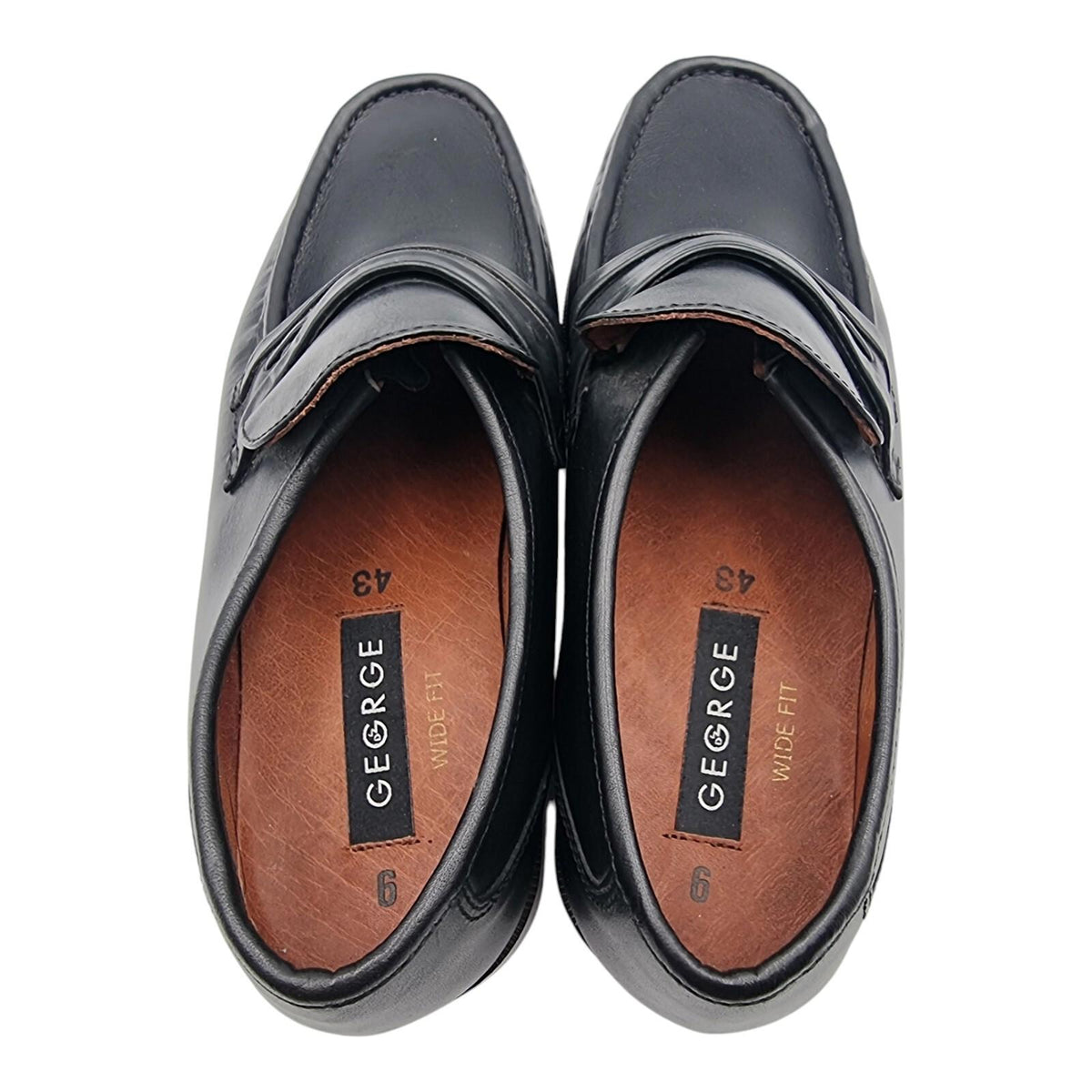 George Black George Black Shoes Faux Leather Slip On Loafers Wide Fit Men's UK Size 6