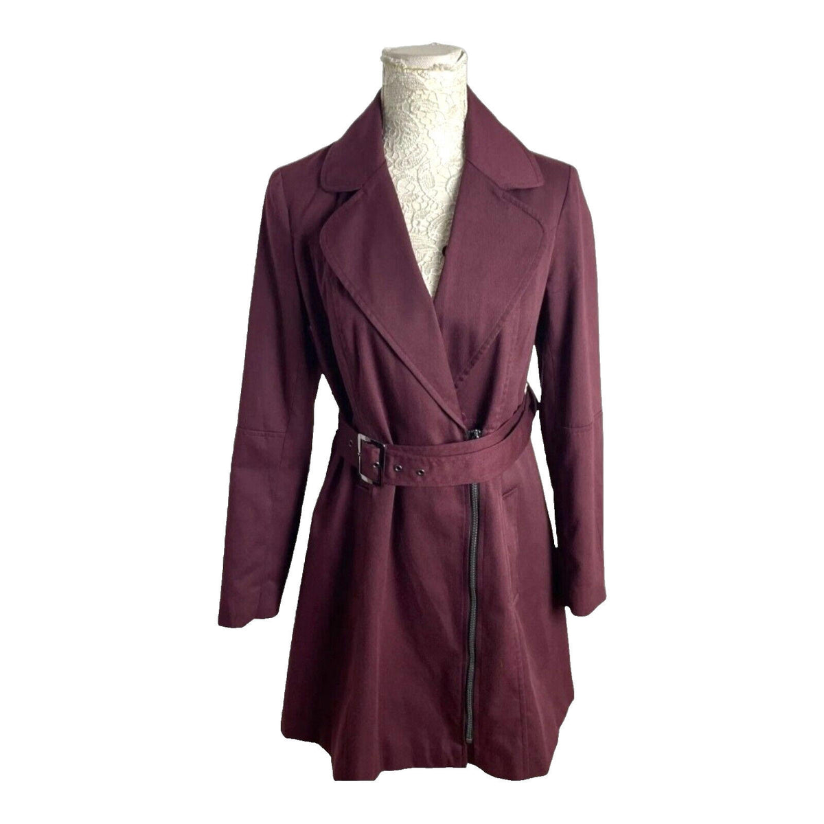 Atmosphere Red Fur Trim Coat Jacket Women's UK Size 10
