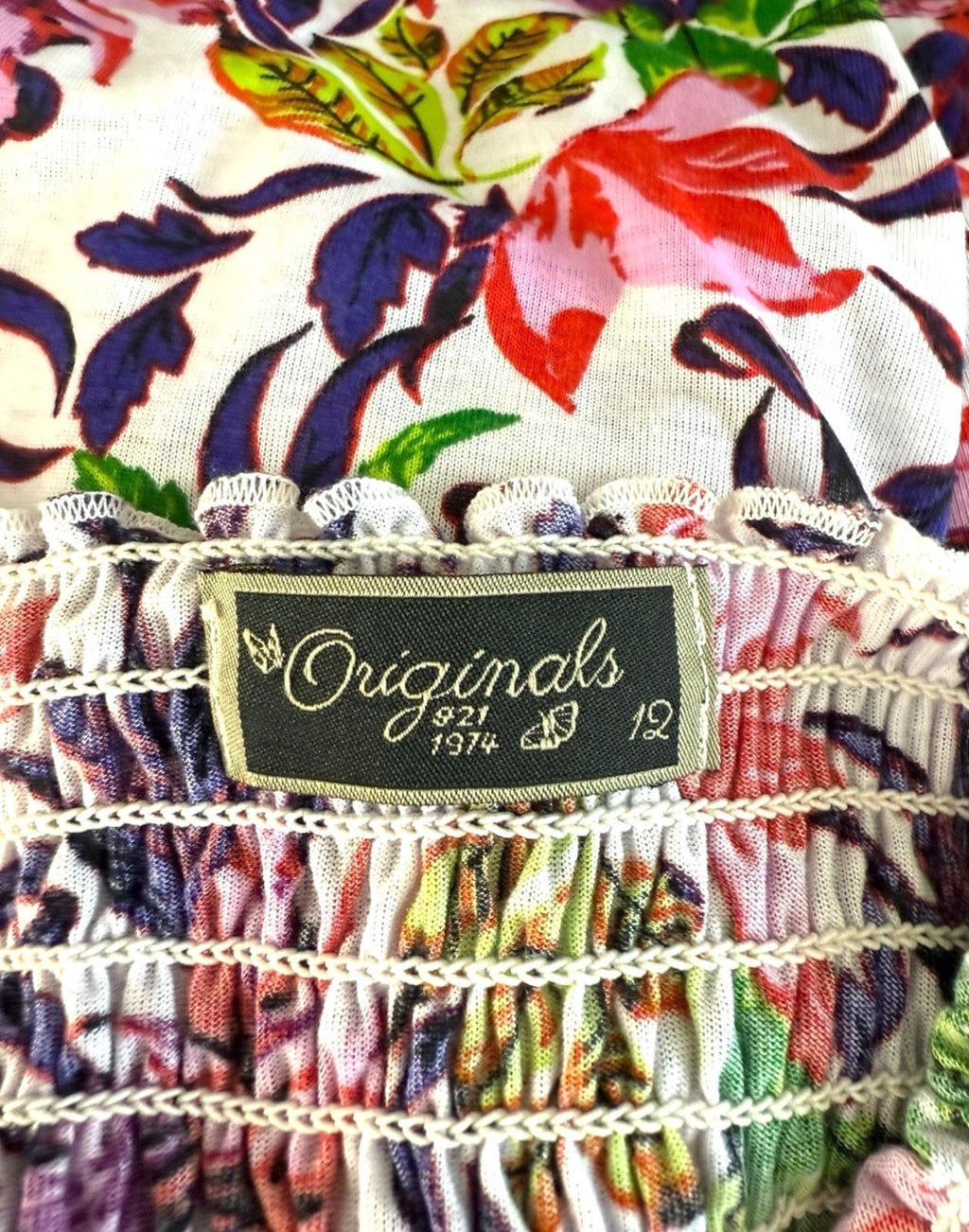 Originals White Originals Multicolour Floral Tank Top Blouse Floaty Women's UK Size 12