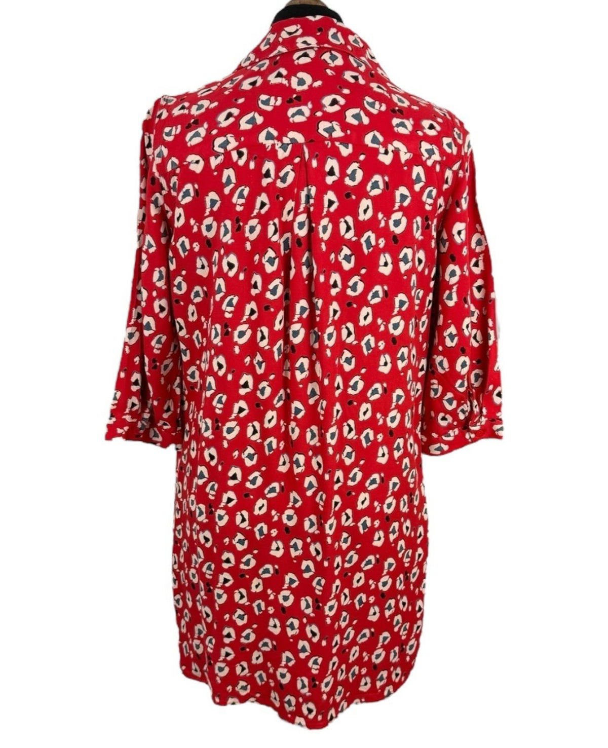 Next Red Next Petite Red Shirt Blouse Animal Print Women's UK Size 12 PETITE