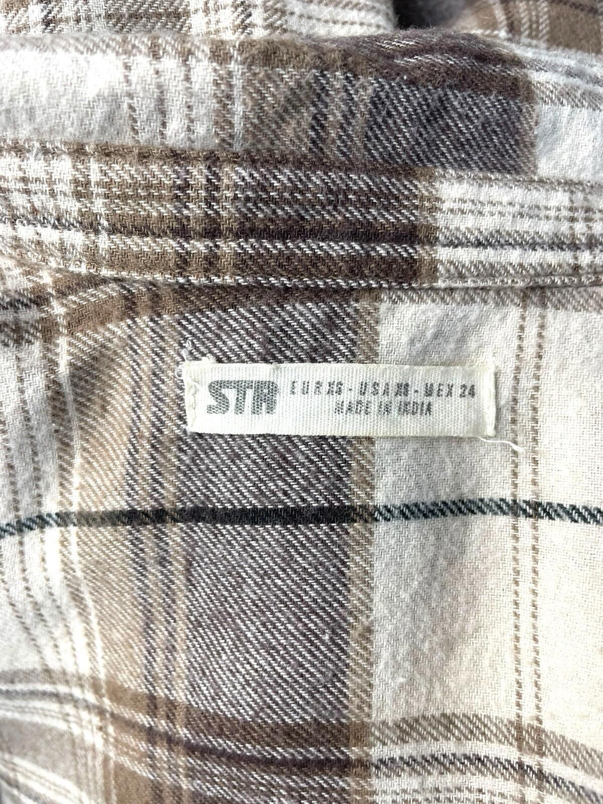 Stradivarius Beige Check Shirt Cotton Soft Touch Oversized Women’s UK Size XS