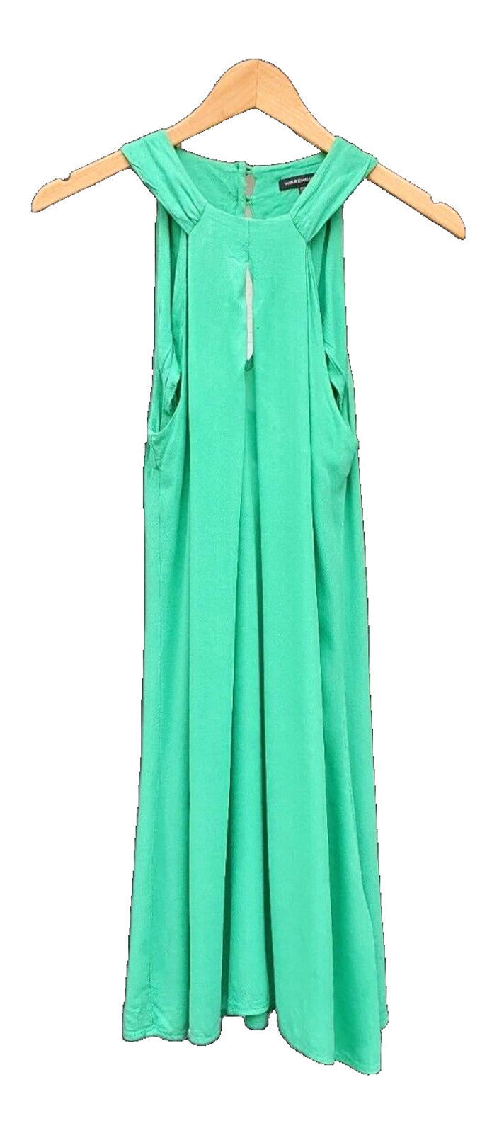Warehouse Midi Dress Green 100% Viscose Women's UK Size 10