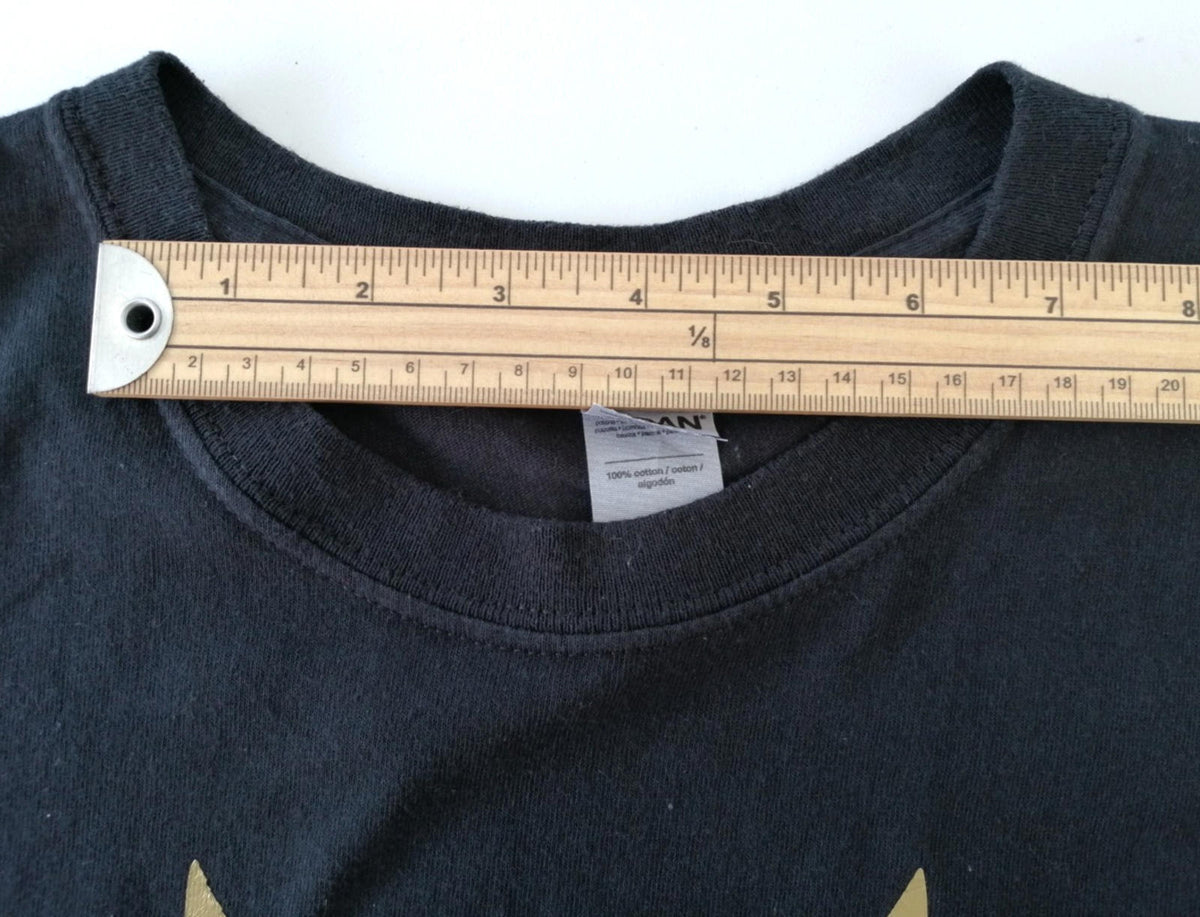 Gildan Black Gold Superhero Graphic Print T-Shirt Men's Size 2XL Crew Neck 100% Cotton