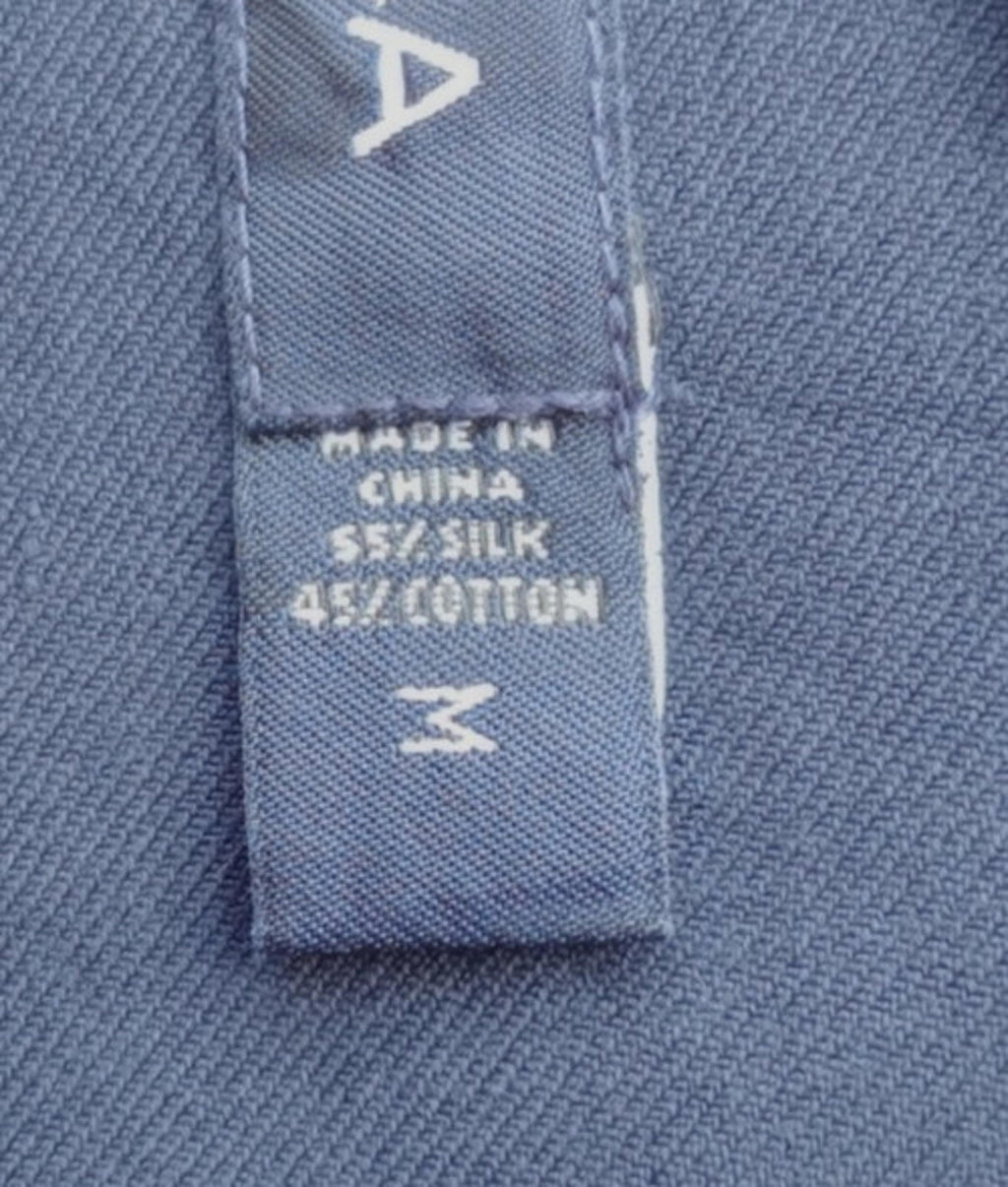 Nautica Shirt Men's UK Size M Blue Short Sleeve Silk Blend Easy Care Embroidered