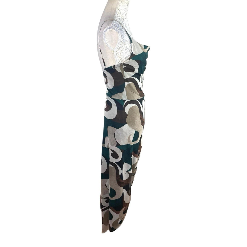 Pretty Little Thing Swirl Print Midi Dress Women's UK Size 10 Abstract Camisole