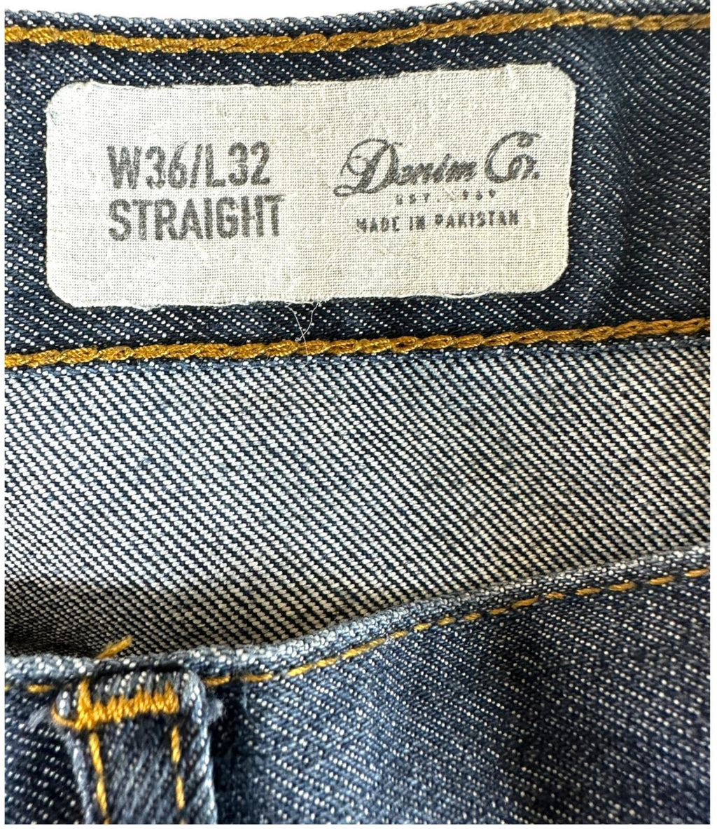 Denim & Co. Blue Denim Co Jeans Men's UK Size 36W 32L Blue Straight Zip Front 5 Pocket