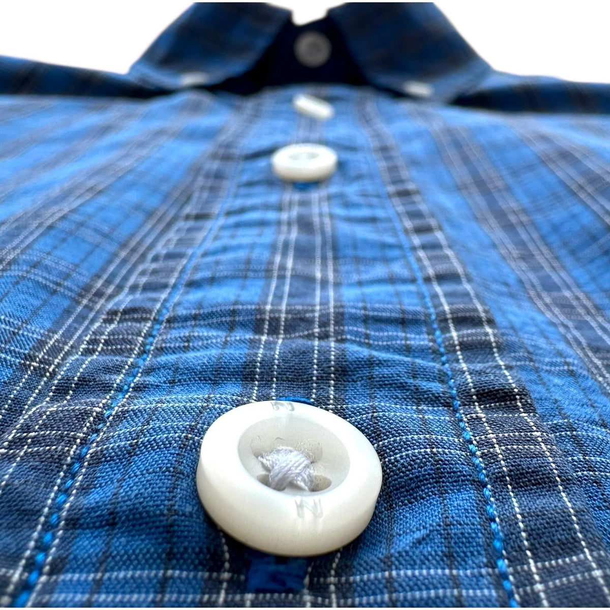 Nautica Shirt Men's UK Size XL Blue Striped Long Sleeve Pockets Button Collar