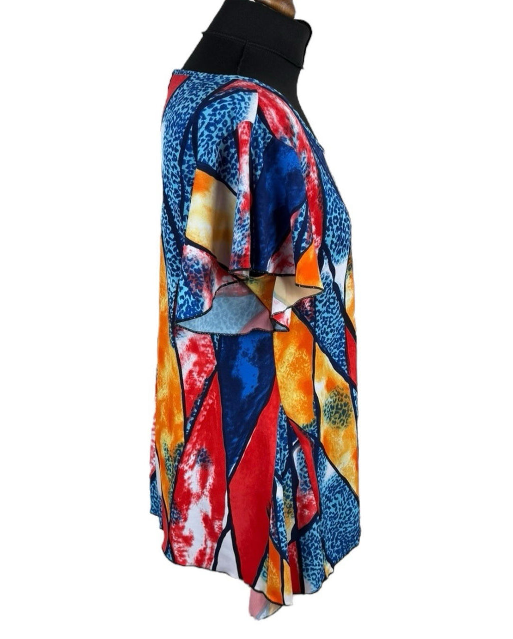 Kate Lilly Multicolour T-shirt Blouse Long Sides Short Sleeve Women's UK Size 20