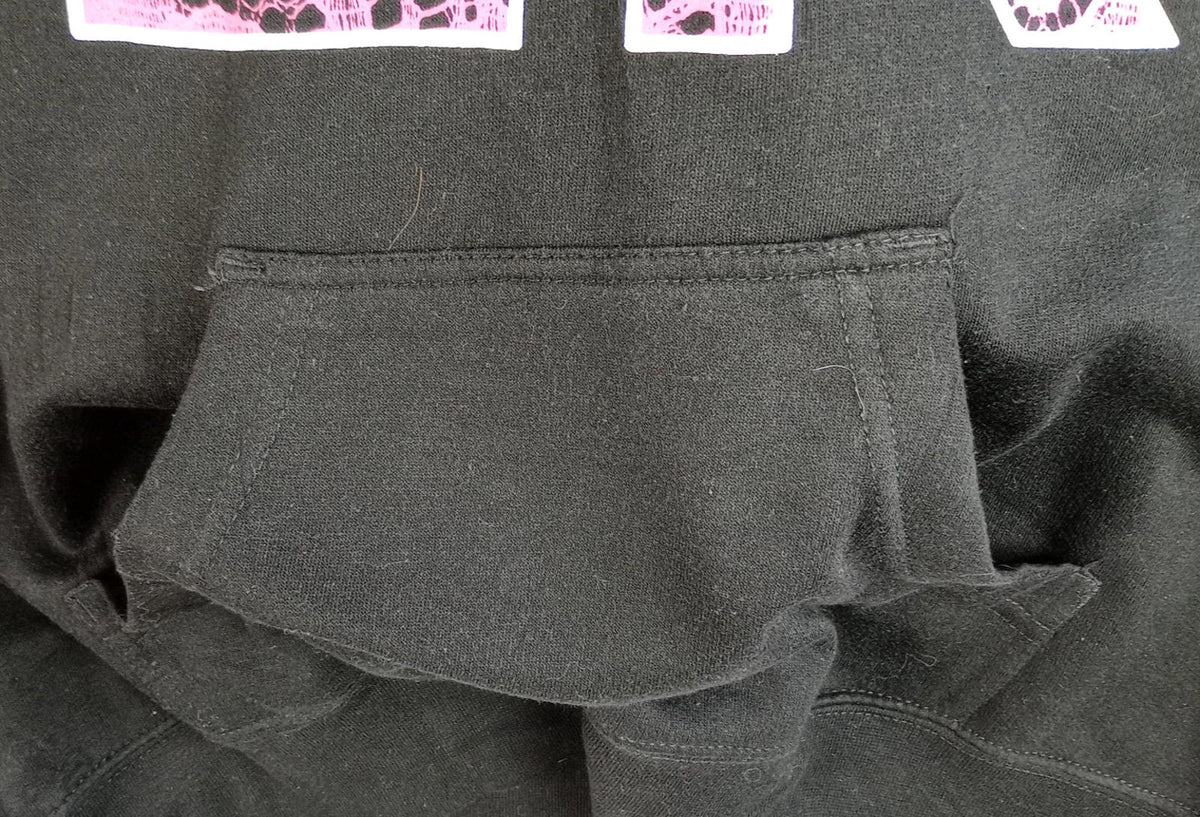 Black Cher Hoodie Men's UK Size M Black Hooded Pockets Cotton Rich Easy Care