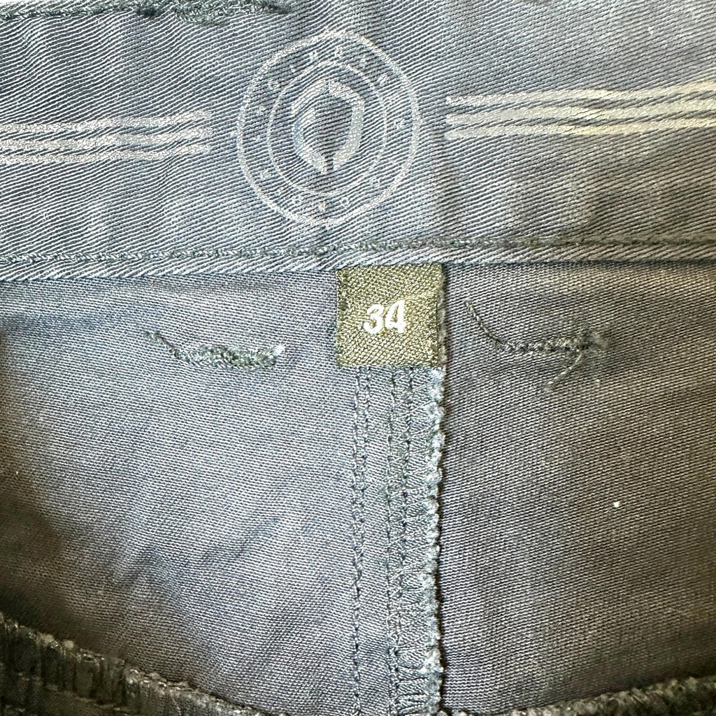 EJ Denim Shorts Men's UK Size 34 W Navy Blue Embroidered Logo Denim Button Up