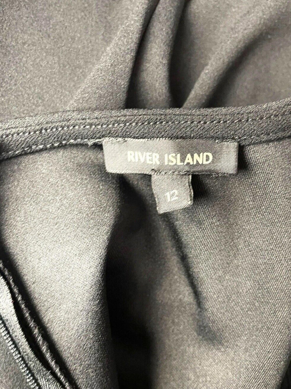 River Island Black Mini Dress Bodycon Corset Waist Women's UK Size 12