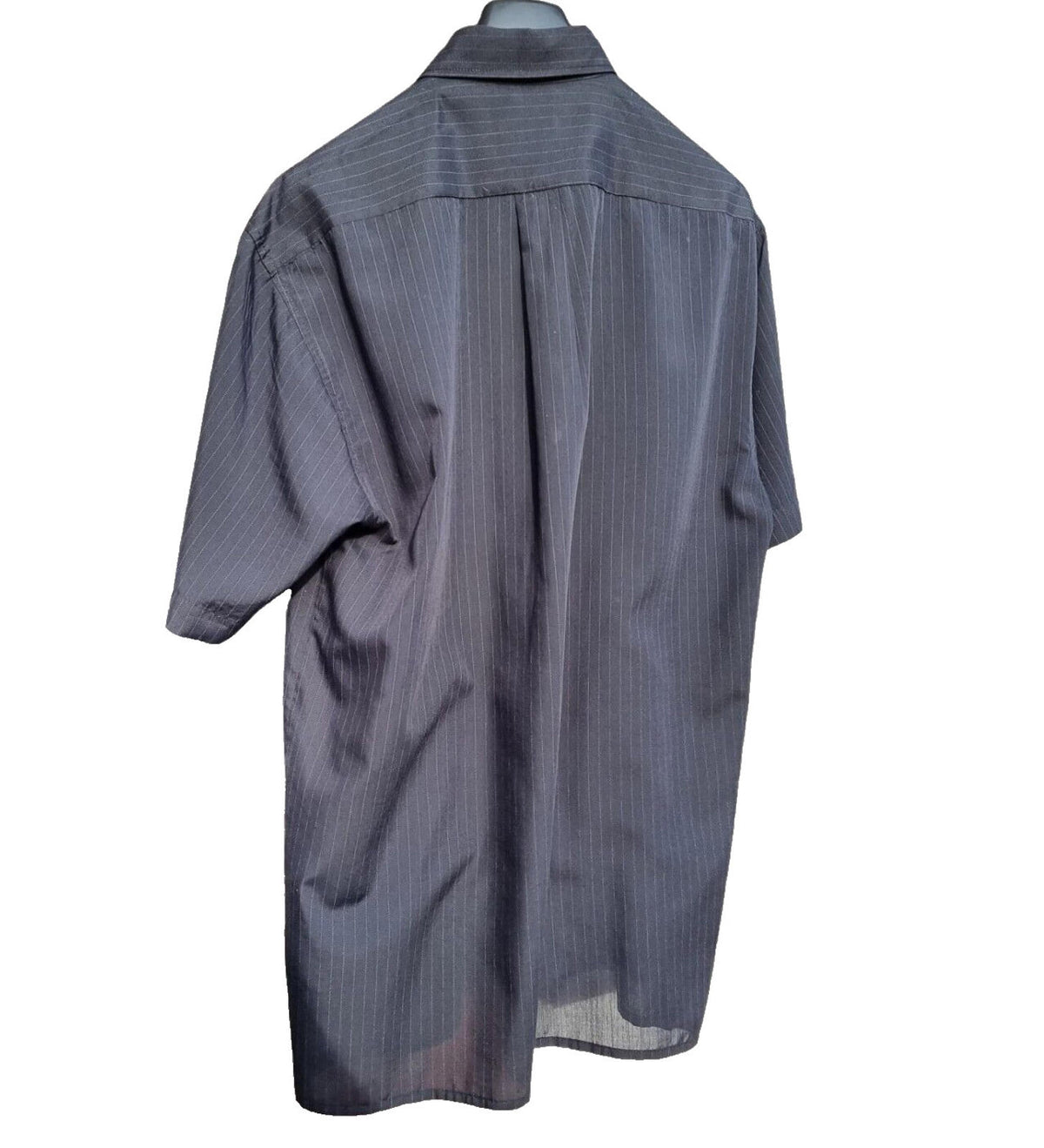 Tom Hagan Shirt Short Sleeve Men's UK Size XL Black Striped 46" Chest