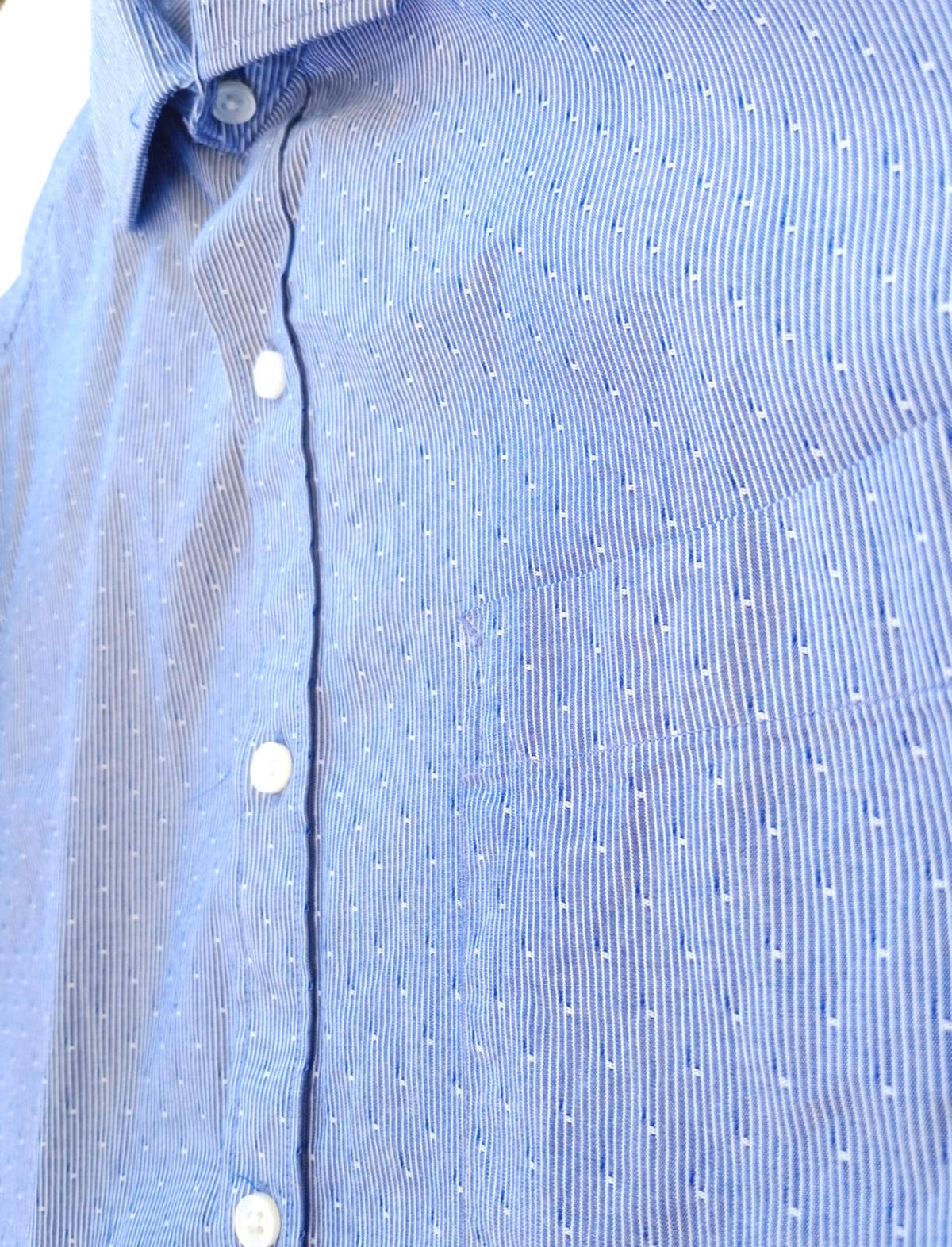 Tommy Hilfiger Shirt Men's UK Size L Blue Geometric Long Sleeve Pockets