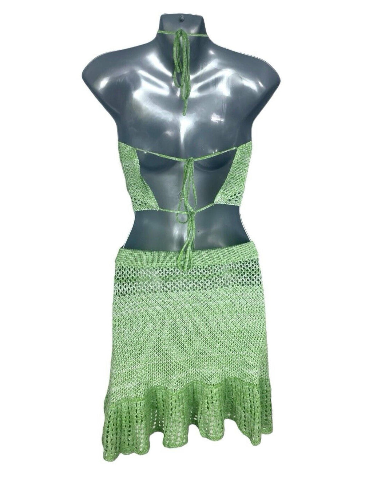 SHEIN Green Knit Shorts & Top Co Ord Set Women's UK Size M