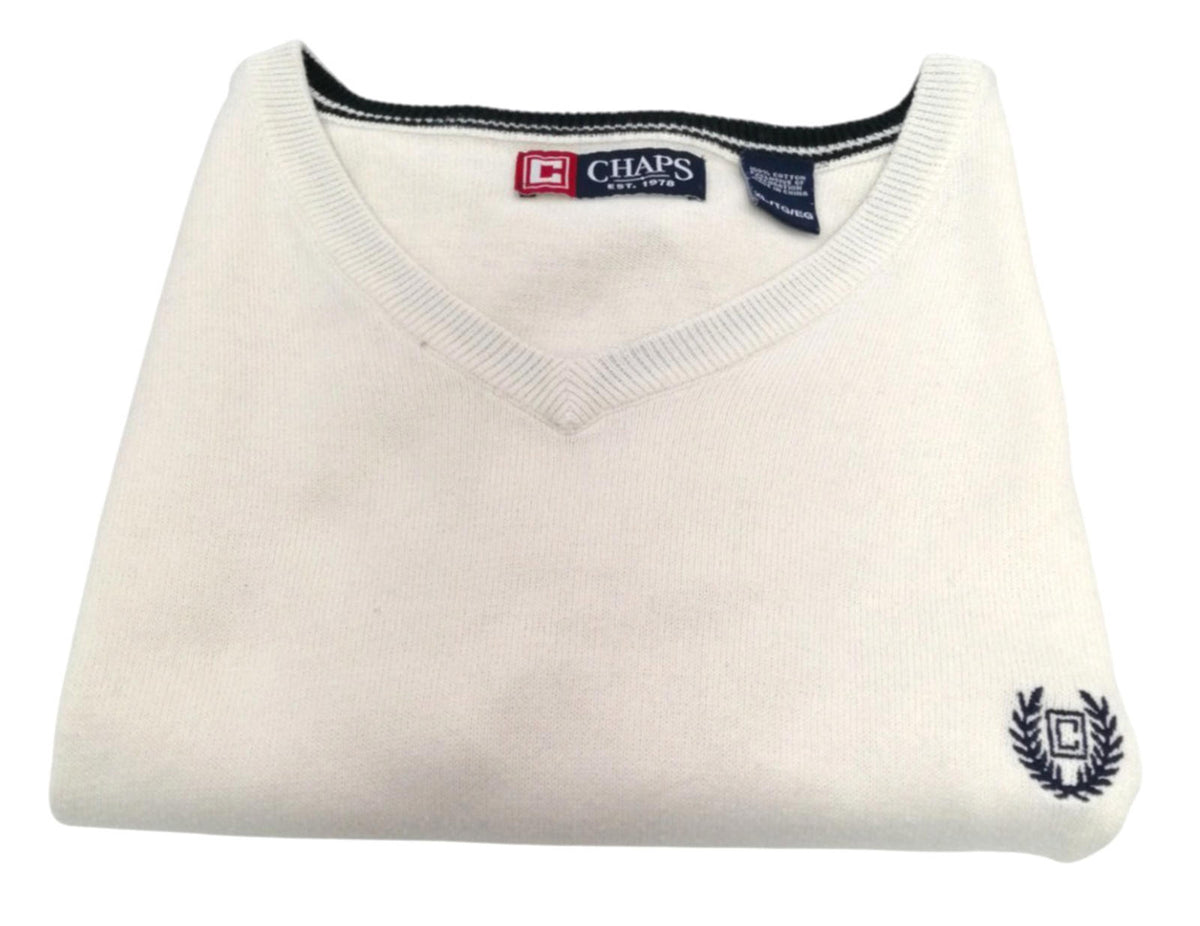 Chaps Cream Chaps Ralph Lauren Jumper Vest Men's Size XL Sweater Sleeveless Cream Cotton