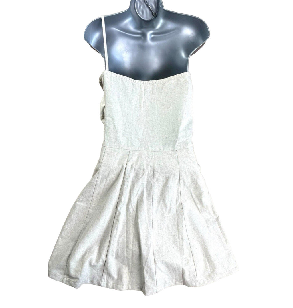 Linen Playsuit Skort Skirt Shorts Big Bow Detail Women's UK Size 8