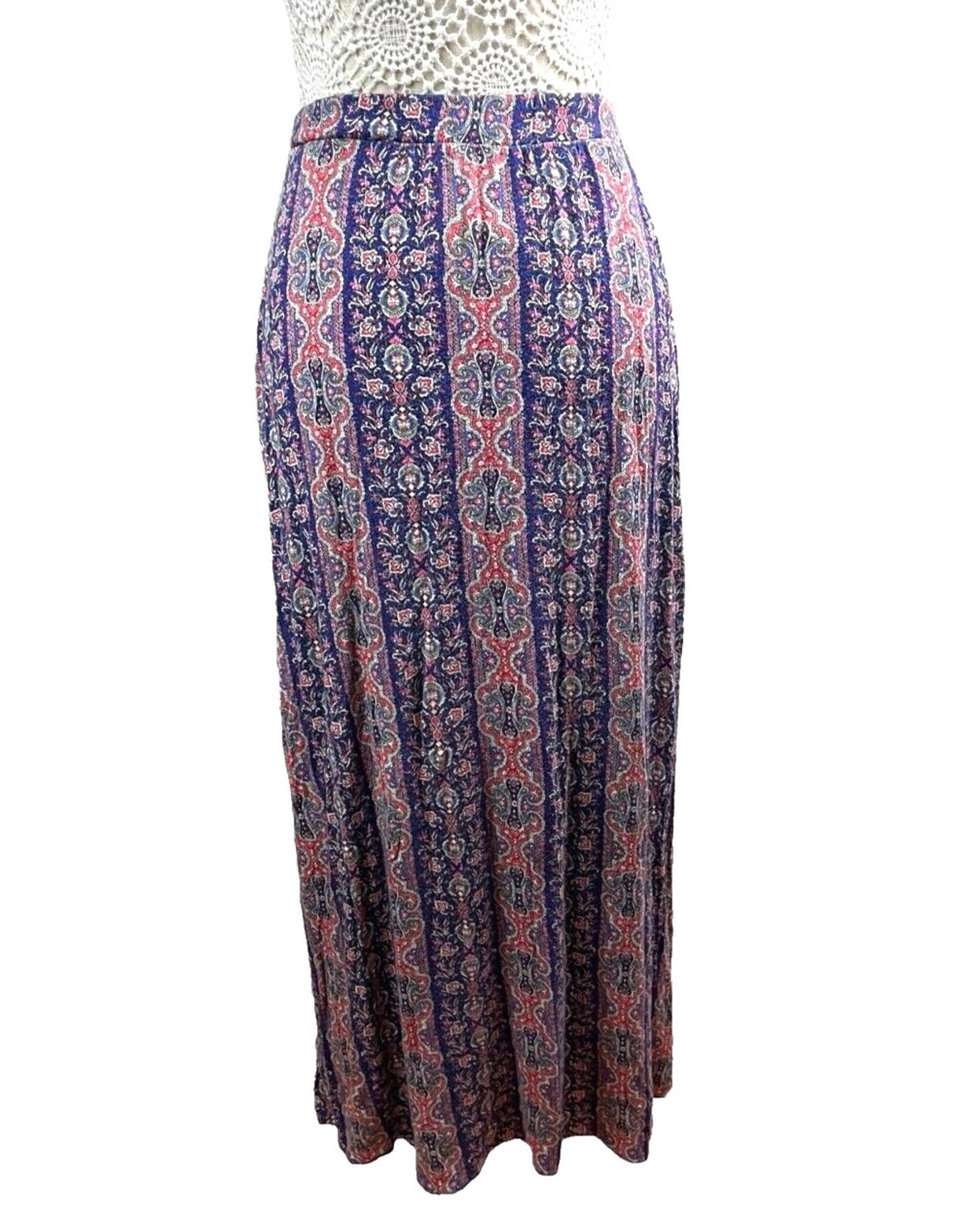 r.2.d Blue Maxi Skirt High Waist Side Slit Women's UK Size M