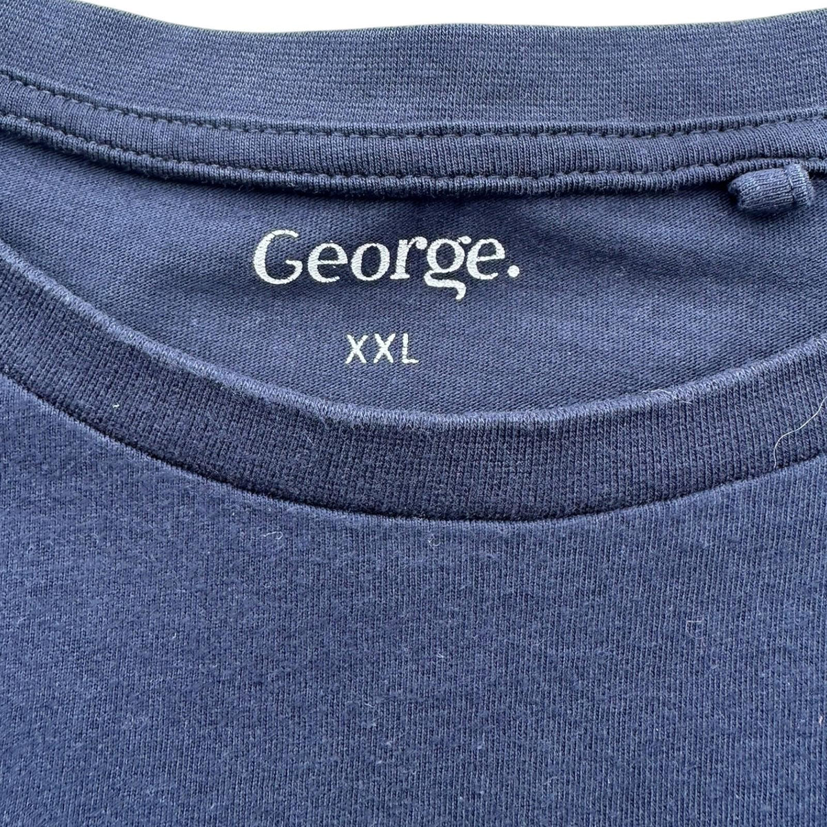 George T-Shirt Men's UK Size 2XL Navy Blue Short Sleeve Crew Neck 100% Cotton