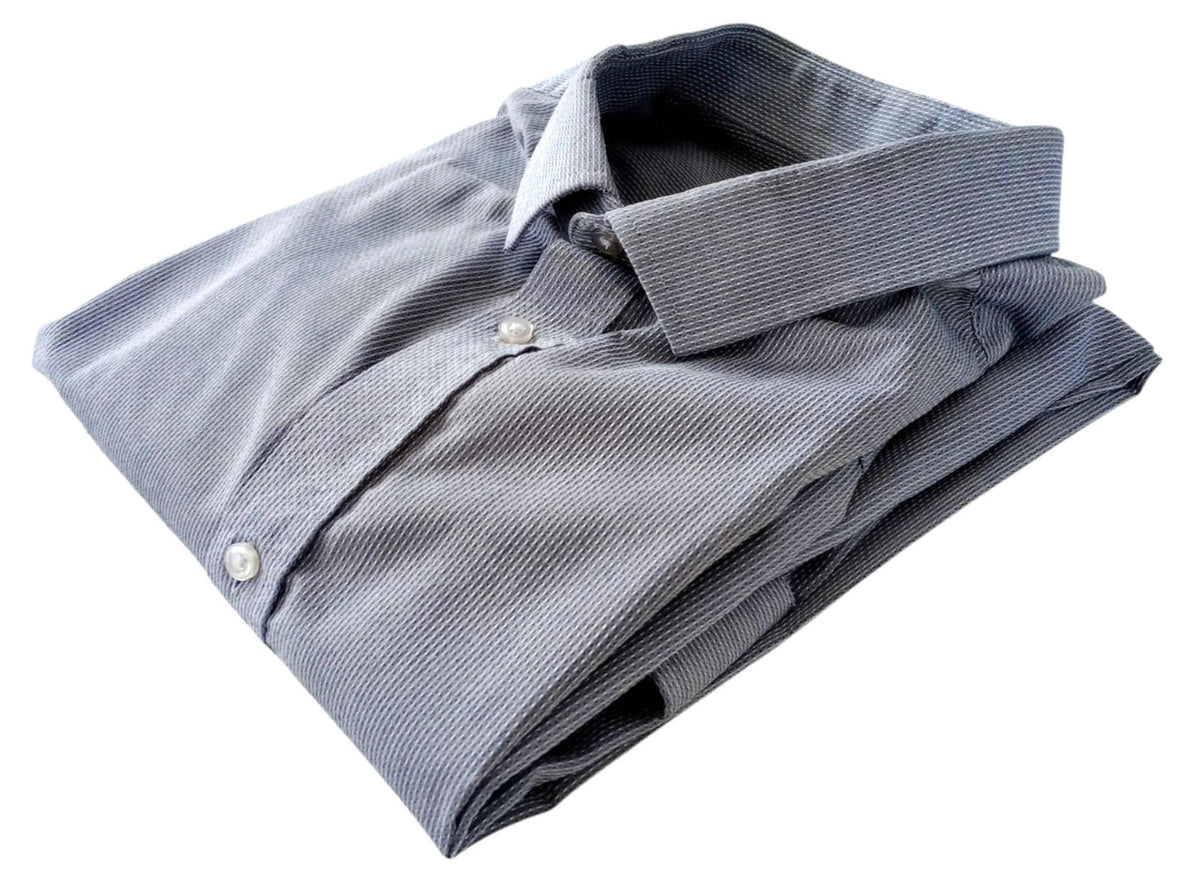 George Shirt Long Sleeve Grey Geometric Easy Care Men's UK Size XXXL 3XL