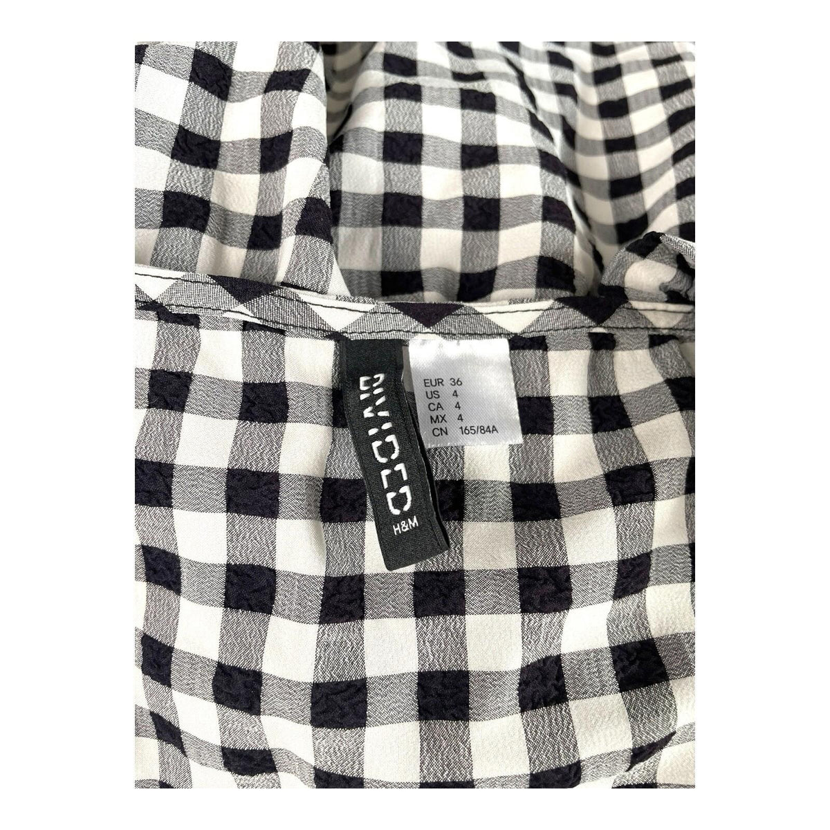 Divided Black & White Gingham Smock Dress Frilled Straps Women’s UK Size XS