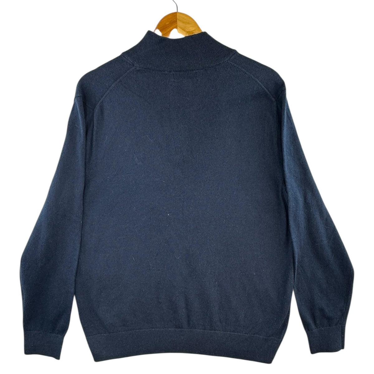 Nautica Knit Jumper Men's UK Size M Navy Blue Long Sleeve 1/4 Zip Embroidered Logo