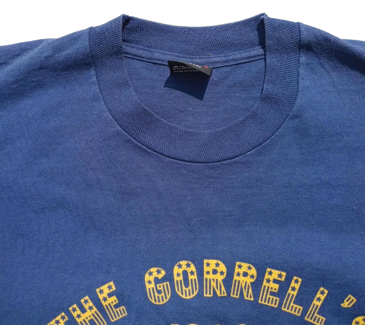 Screen Stars Best T Shirt Men's UK Size L Blue Graphic Print 4th July American