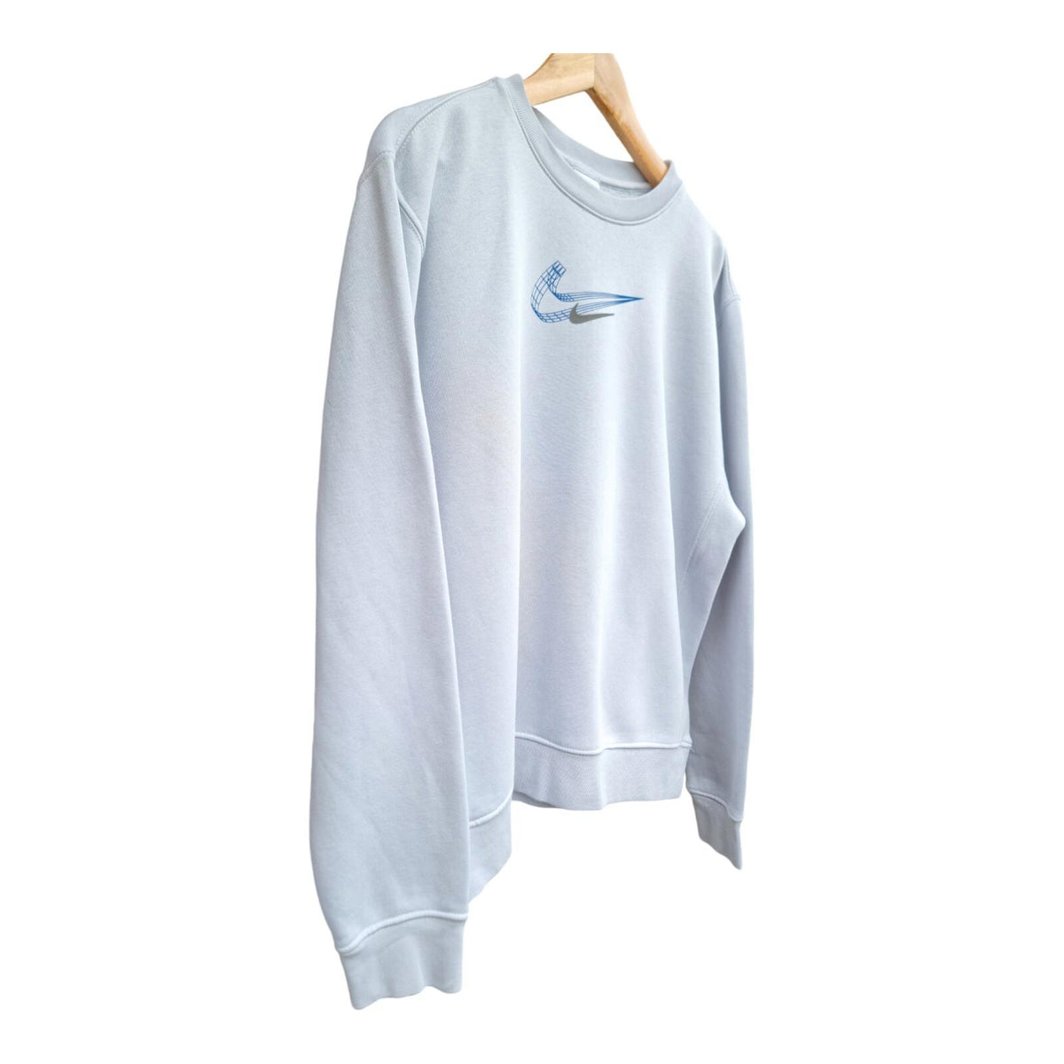 Nike 3D Swoosh Graphic Fleece Sweatshirt Jersey Jumper Men's UK Size Small Grey