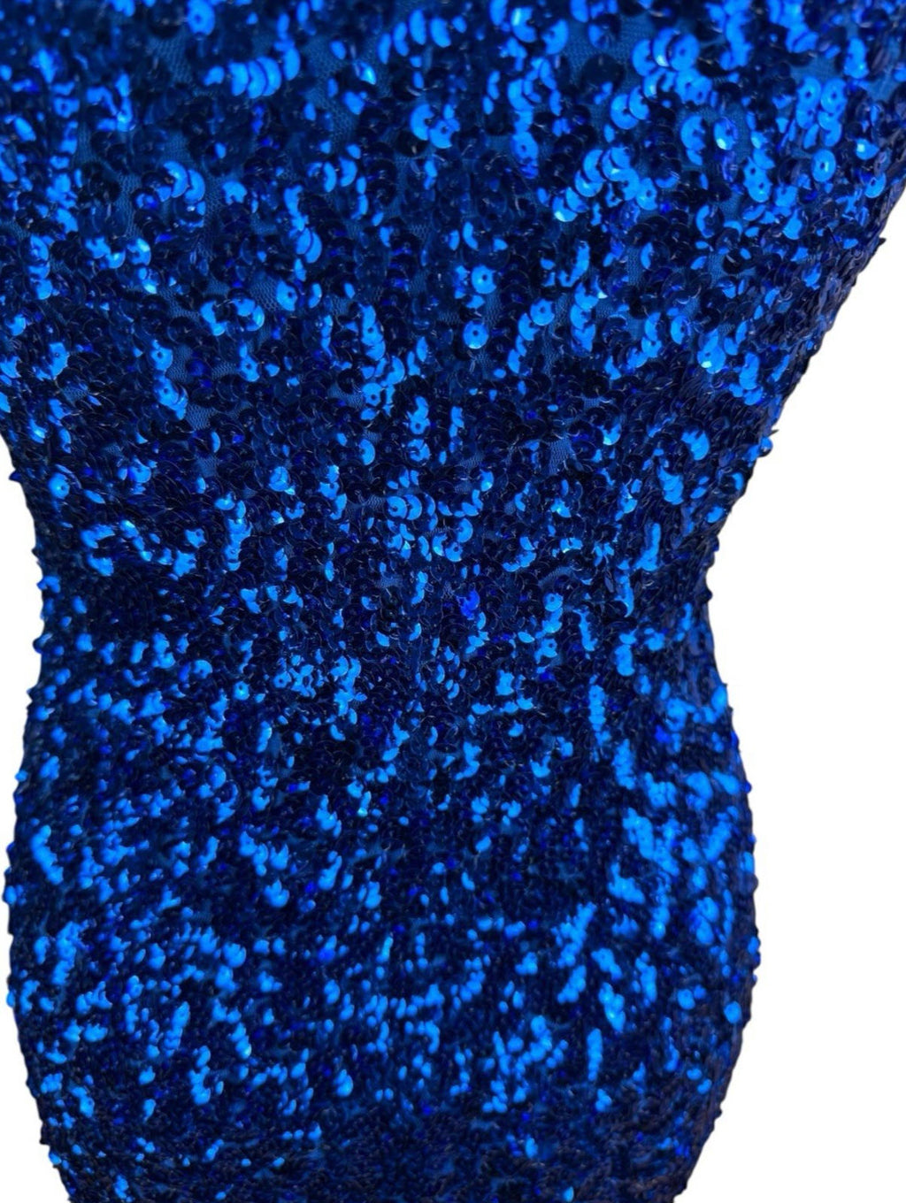 Covos Sequin Cocktail Dress Women's UK Size XL Bodycon V Neck Party Mini Blue Sparkle