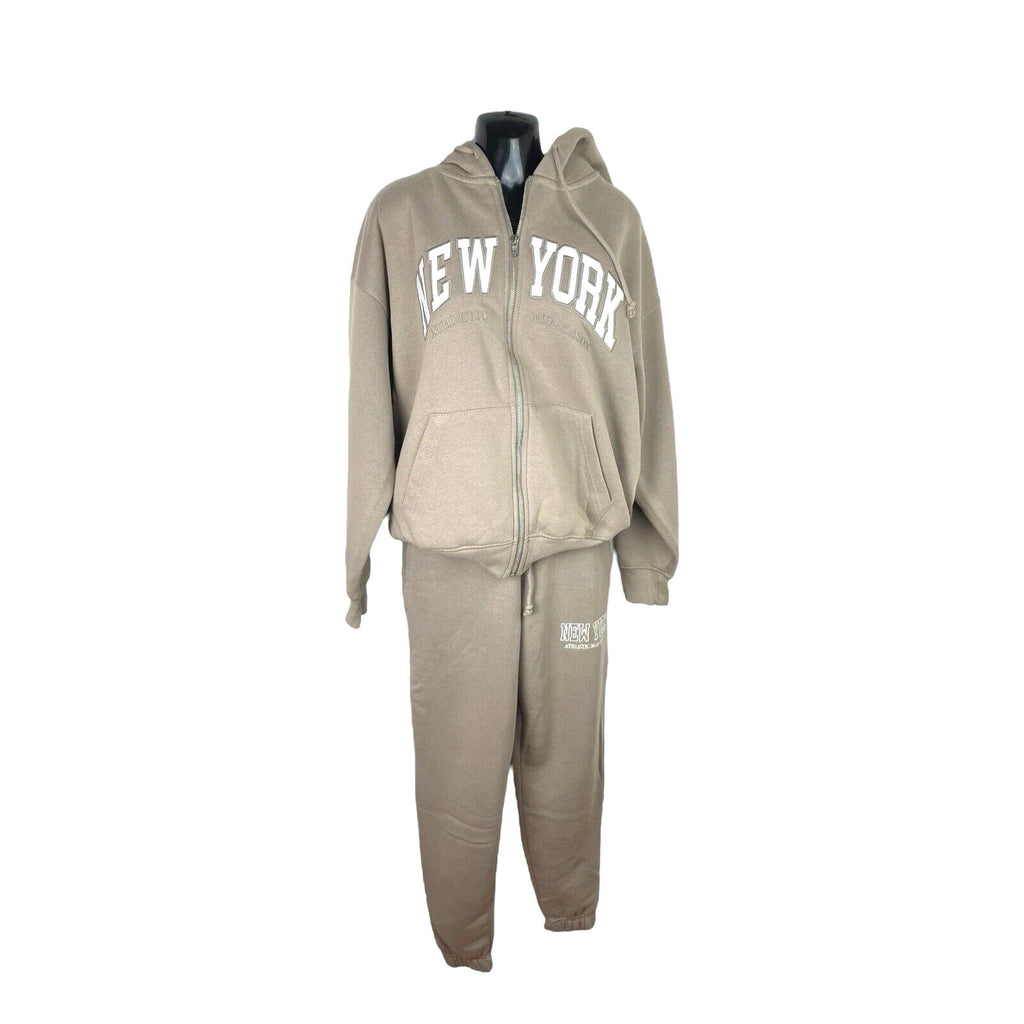 Pull&Bear Beige New York Tracksuit Hooded Women’s UK Size XS