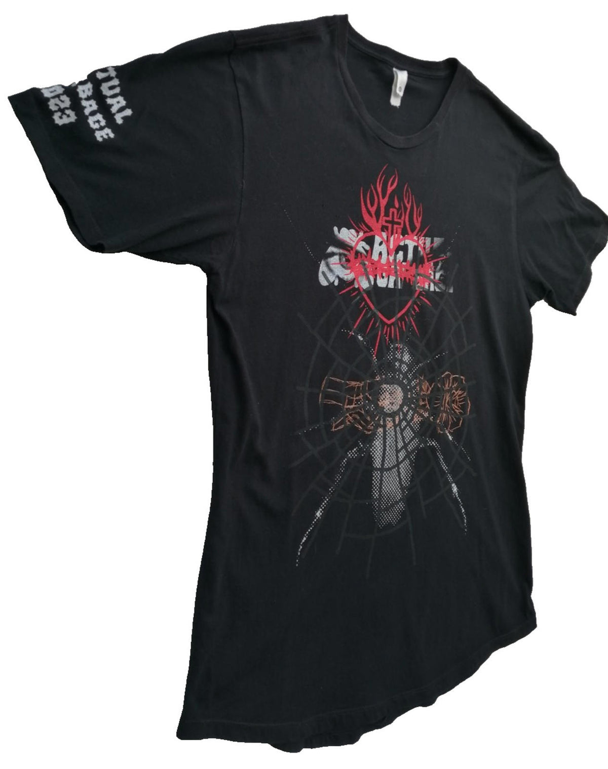 Next Level Black Actual Garbage T-Shirt Men's Size L Black Crew Neck Graphic Print 2023