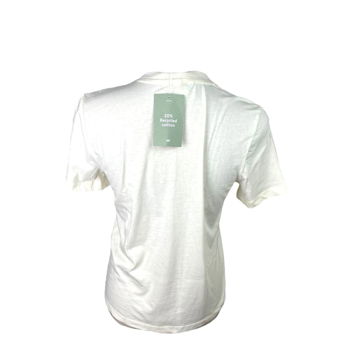 H&M White H&M White Nirvana Printed T-Shirt Loose Fit Women's UK Size XS