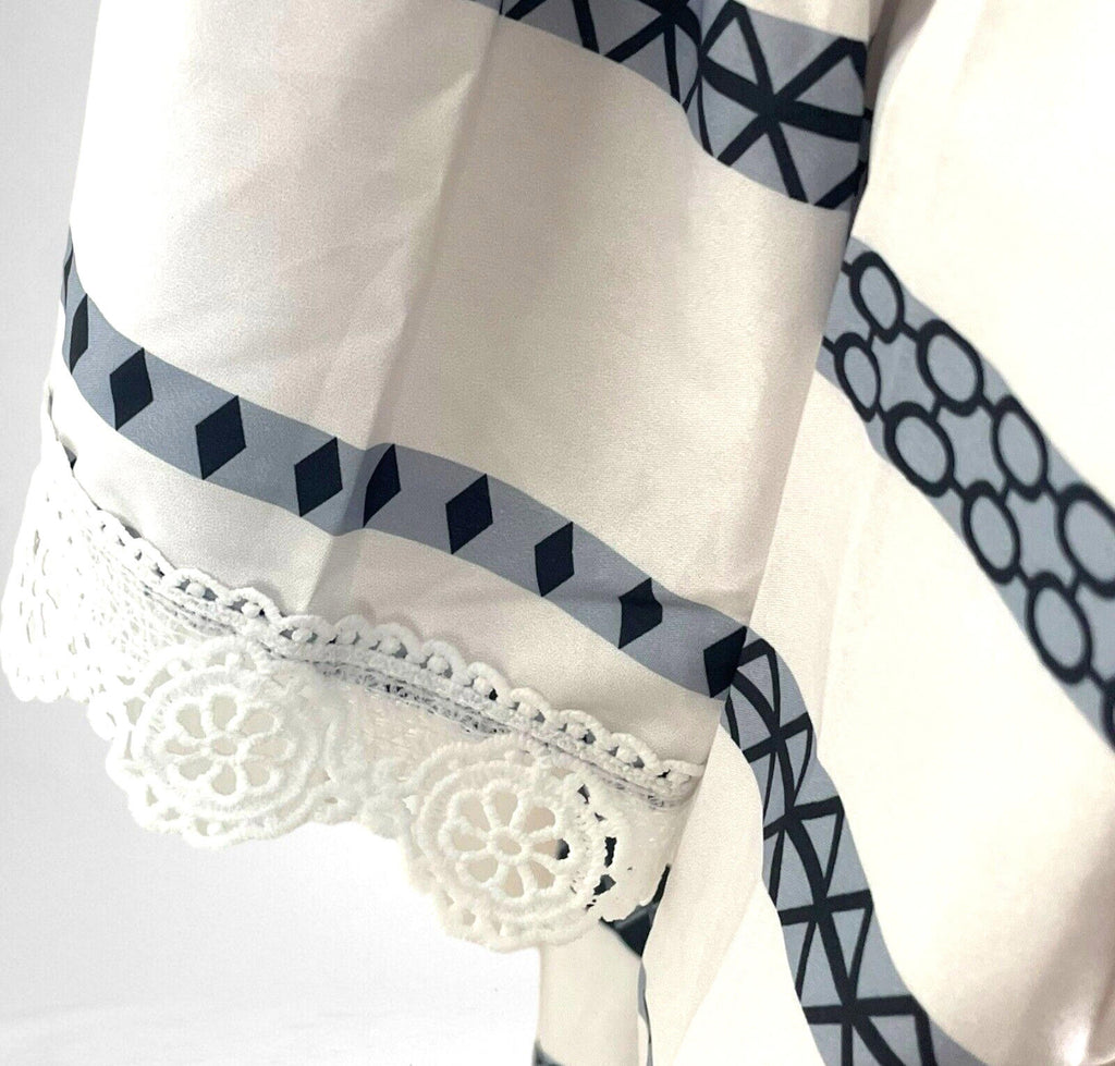 Boho Smock Dress White & Navy Stripe Summer Women’s UK Plus Size XXL (18)