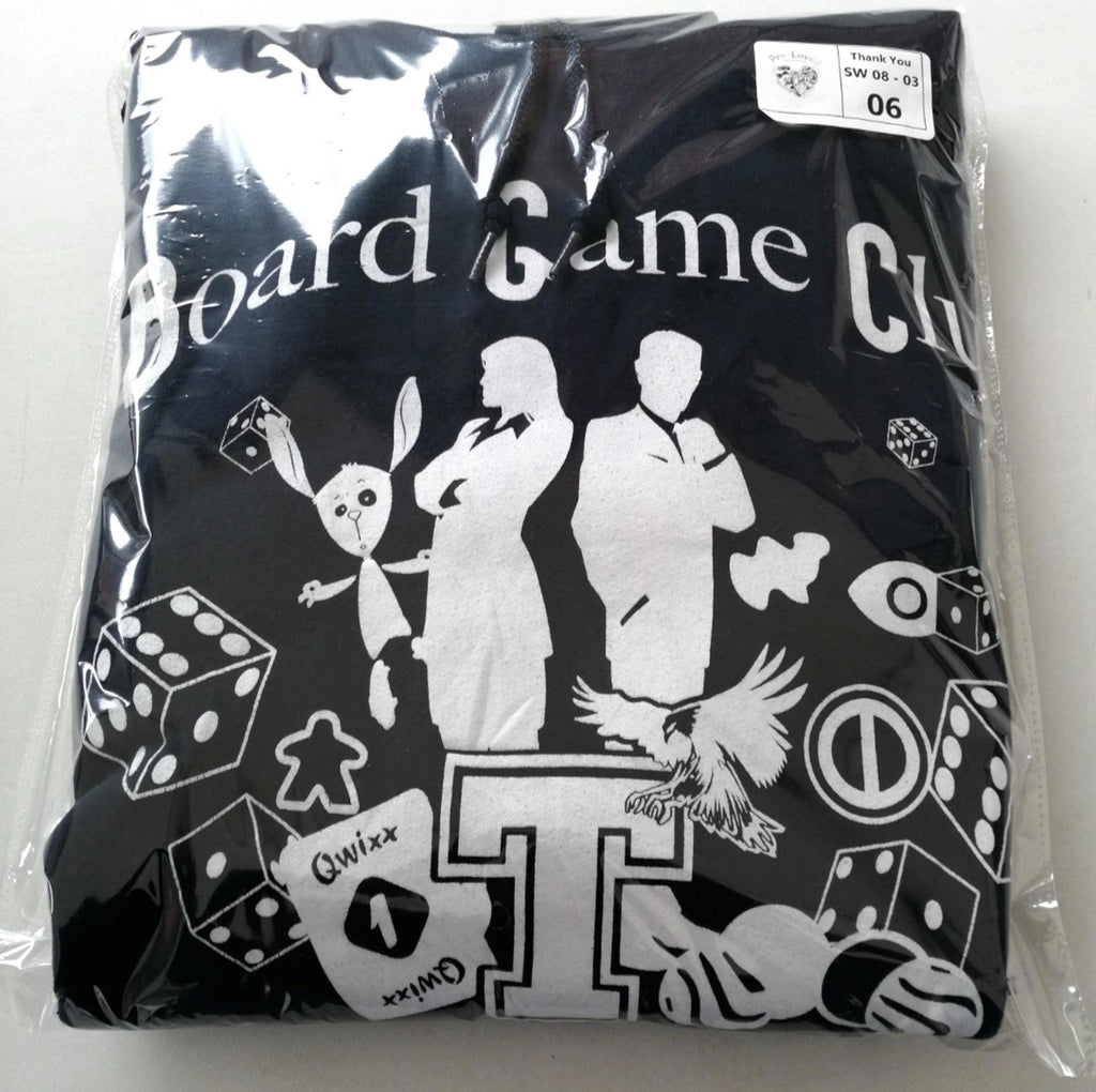 Gildan Navy Graphic Print Hoodie Men's Size M Navy Blue Jersey Board Game Club