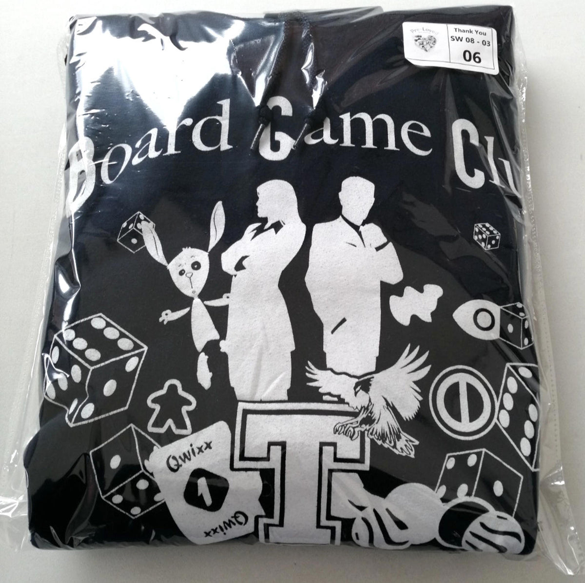 Gildan Navy Graphic Print Hoodie Men's Size M Navy Blue Jersey Board Game Club
