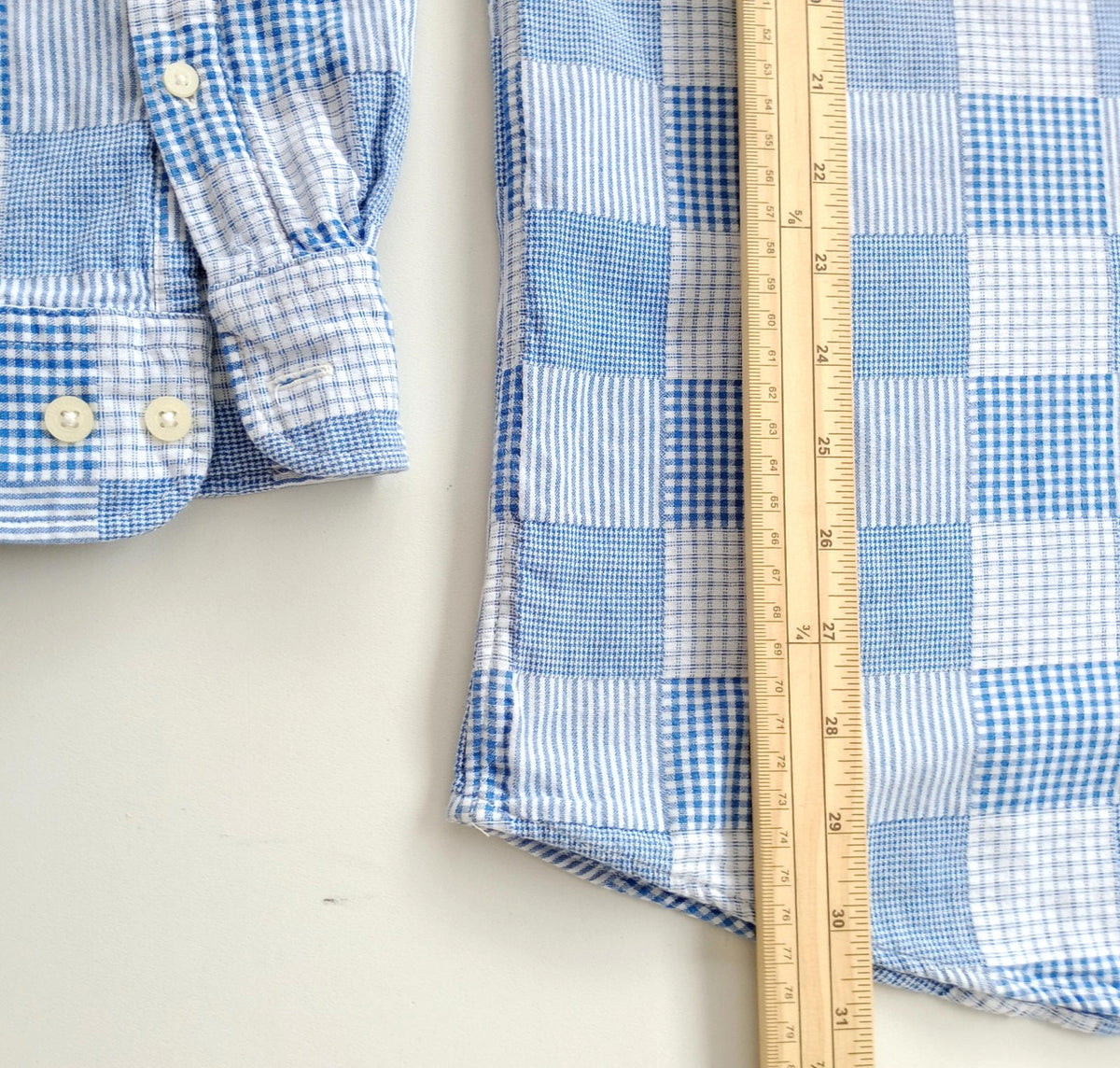 Tommy Hilfiger Men's UK Size 2XL Blue Check Long Sleeve Pockets Easy Care