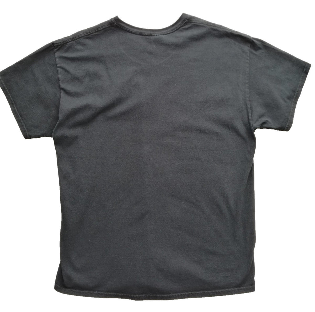 Gildan Black Graffiti Font Graphic Print T-Shirt Men's Size XL Black Crew Neck 100% Cotton