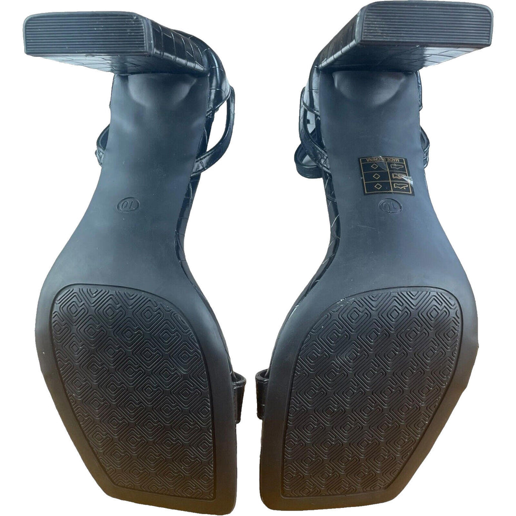 Dream Pairs Black Dream Pairs Faux Block Heel Shoes Square Tie Women's UK Size 6 EU 39