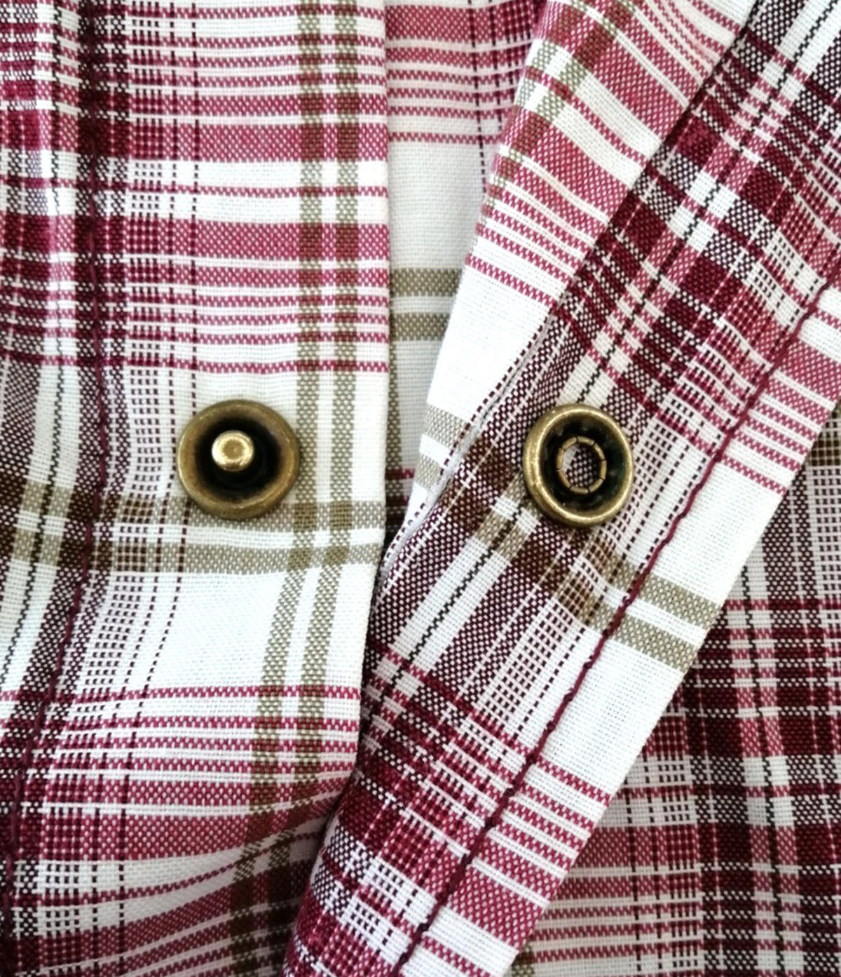 Jacamo Men's Shirt UK Size XL Red White Check Graphic Print Snap Buttons Pockets