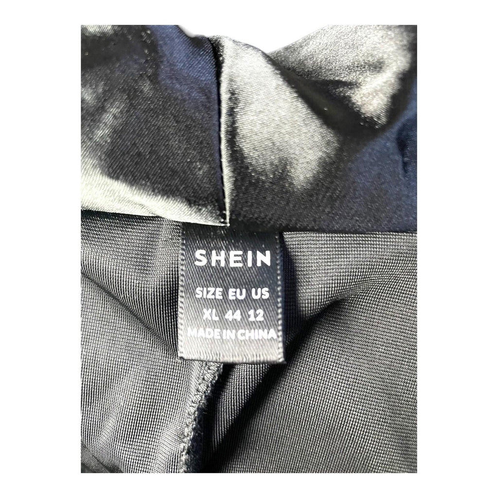 SHEIN Velour Blazer Jacket Women's UK Size XL (14) Black