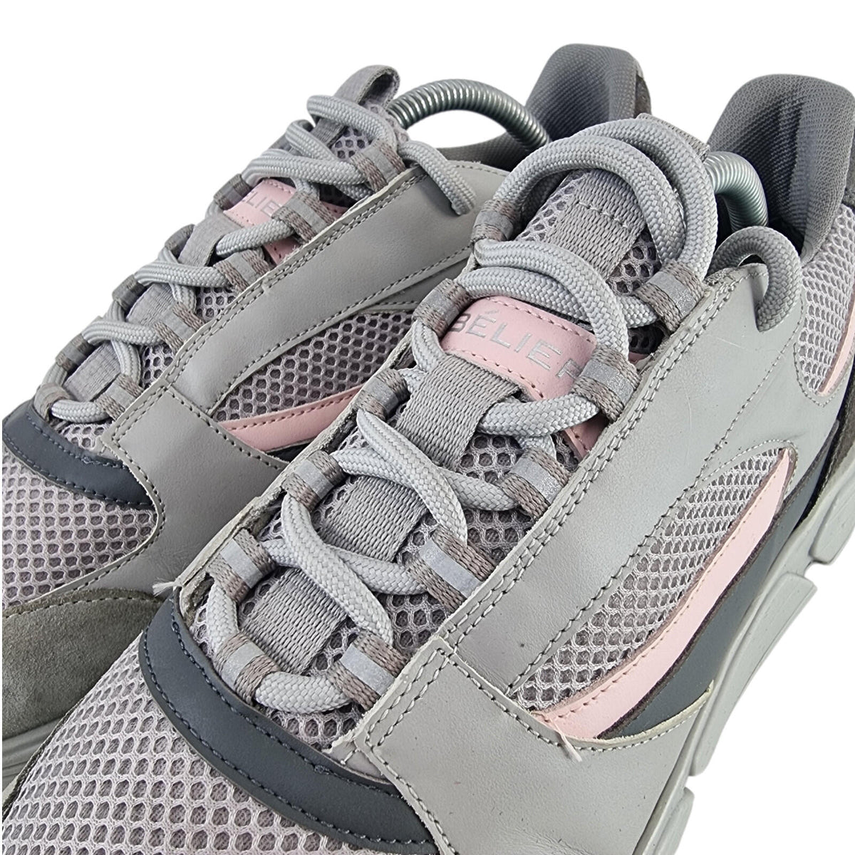 Belier A Sport Runner Trainer Men's UK Size 8 Low Top Grey Pink Sneakers