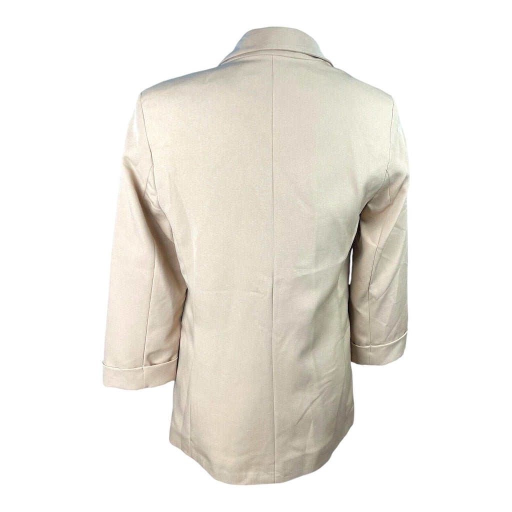 New Look Blazer Jacket Camel Relaxed Fit Shoulder Pads Women's UK Size 6