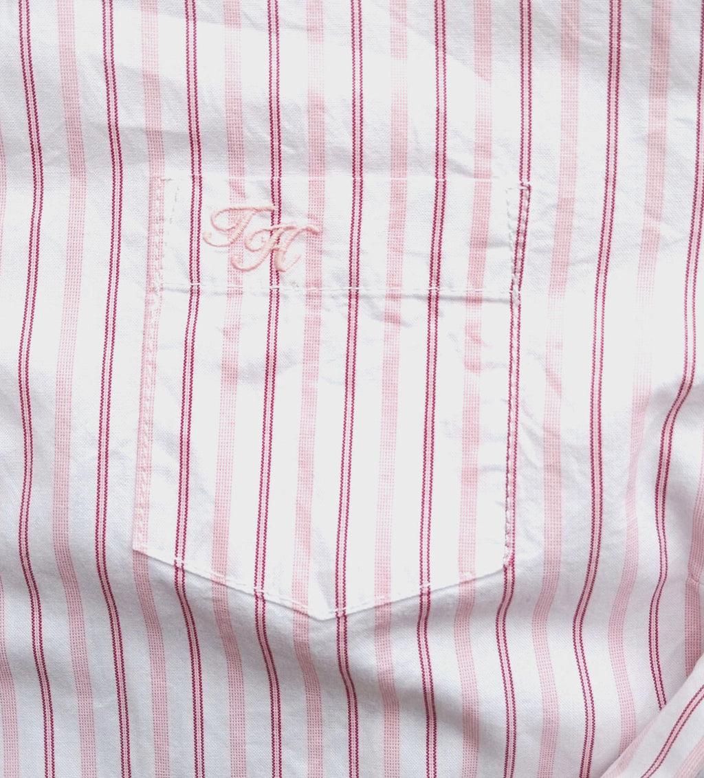 Tommy Hilfiger Shirt Men's UK Size XL Pink Striped Long Sleeve Pockets Easy Care