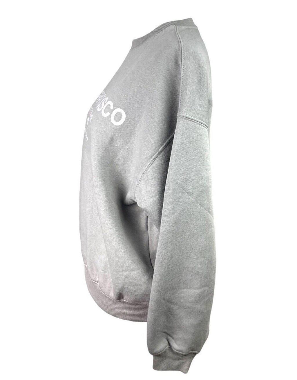 Bershka San Francisco Sweatshirt Women’s UK Size XS Oversized Jersey Lined Grey